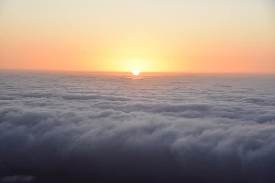 wolken, zonsondergang, zee van wolken, hemel, berg-, dageraad, Madeira, Ruivo Peak, wandelen, natuur