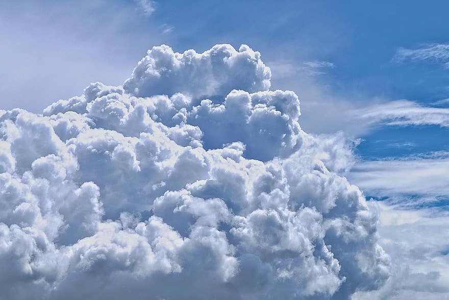 nuvole, immagine nuvola, cumulo, cielo, cloudformation, blu, tempo metereologico, estate, atmosfera, cielo appannato, sfondo