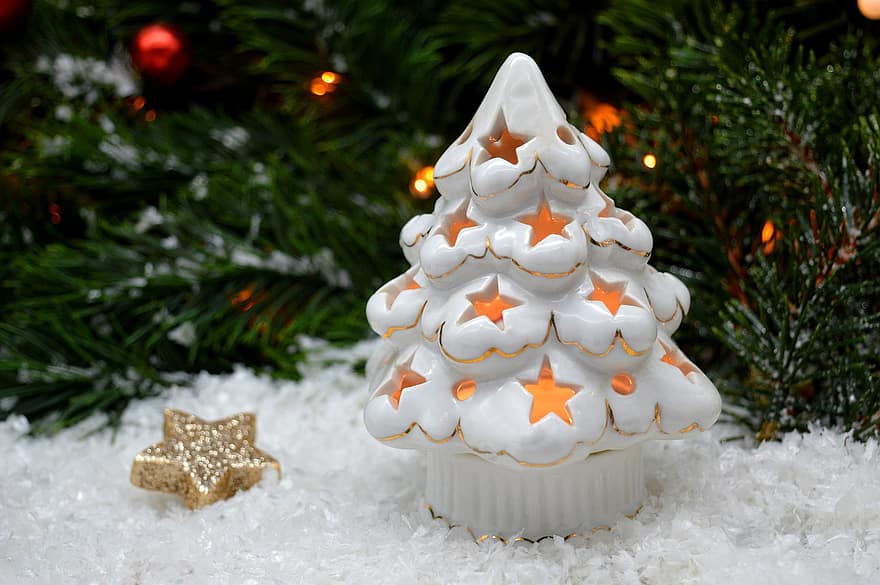 Christmas Motif, Snow, Lights, Fir Tree, Porcelain Fir Tree, Festive, Christmas, Winter, Fir Branches, Christmas Decoration, Myfestiveseason