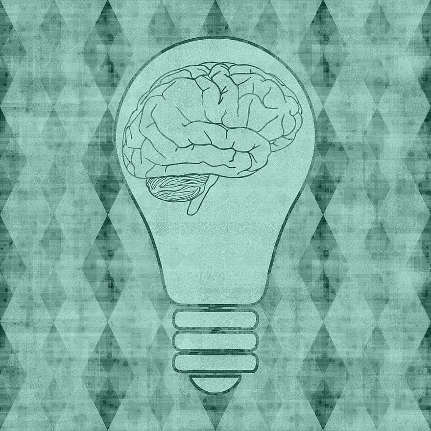 Light Bulb, Brain, Mind, Bulb, Mindset, Mental, Psychology, Rhomboid, Rhombus, Checkered, Mosaic