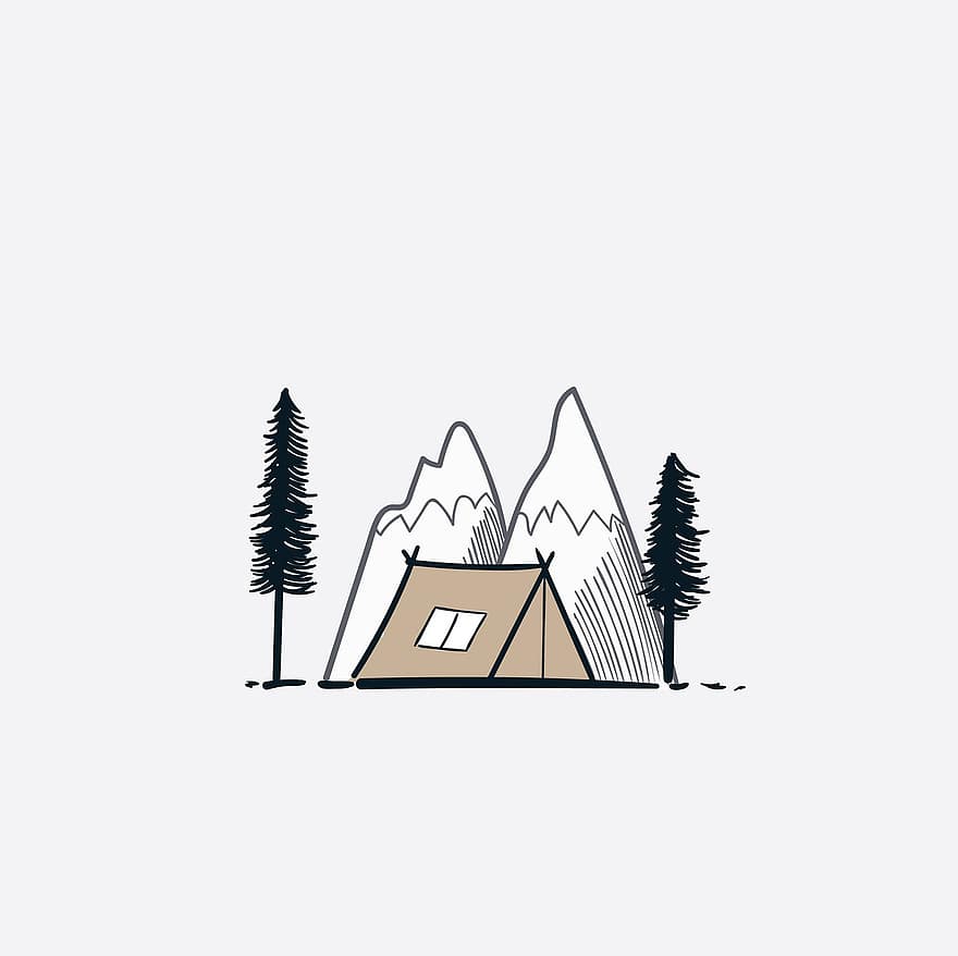 텐트, 캠프, 산, 캠핑, 자연, 여행, 옥외, 모험, 하이킹, 휴가, 배낭