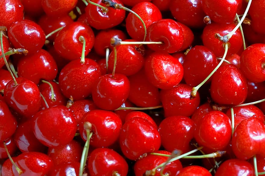 körsbär, frukt, röd, mat, mogen, vitaminer, organisk, färsk, producera