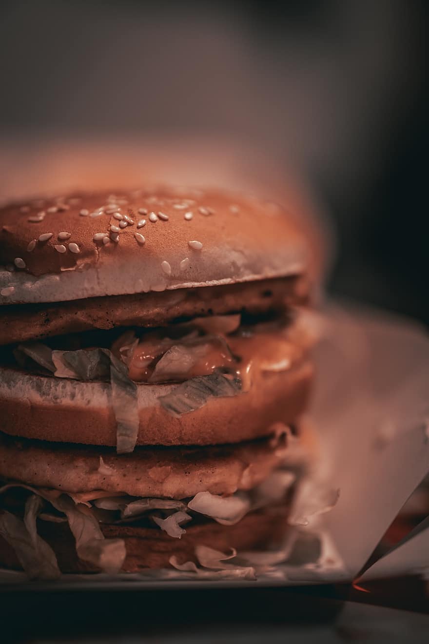 fast food, burger, mięso