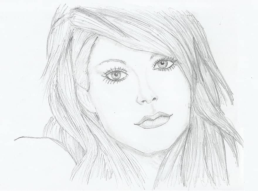 Zeichnung, Avril, Lavigne, Porträt
