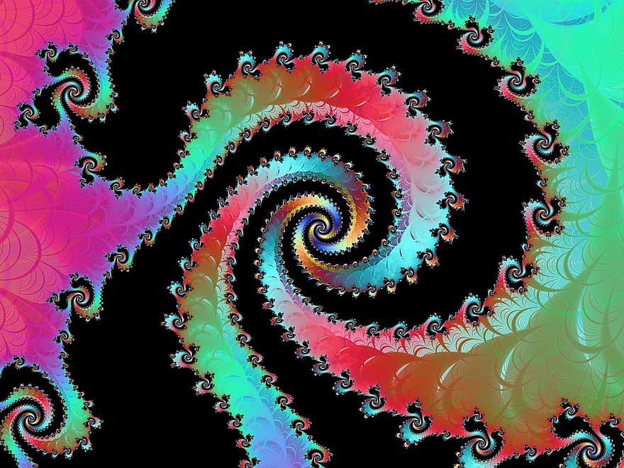 fractal, matematika, santrauka, Abstraktus menas, skaitmeninis menas, spirale, pasukti, meno kūriniai, spalvinga