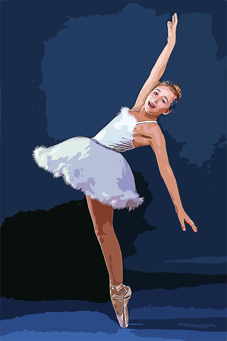 Ballet, Dancing, Ballerina, Child, Teen, Teenager, Balance, Sports, Girl, Blue Dance, Blue Balance