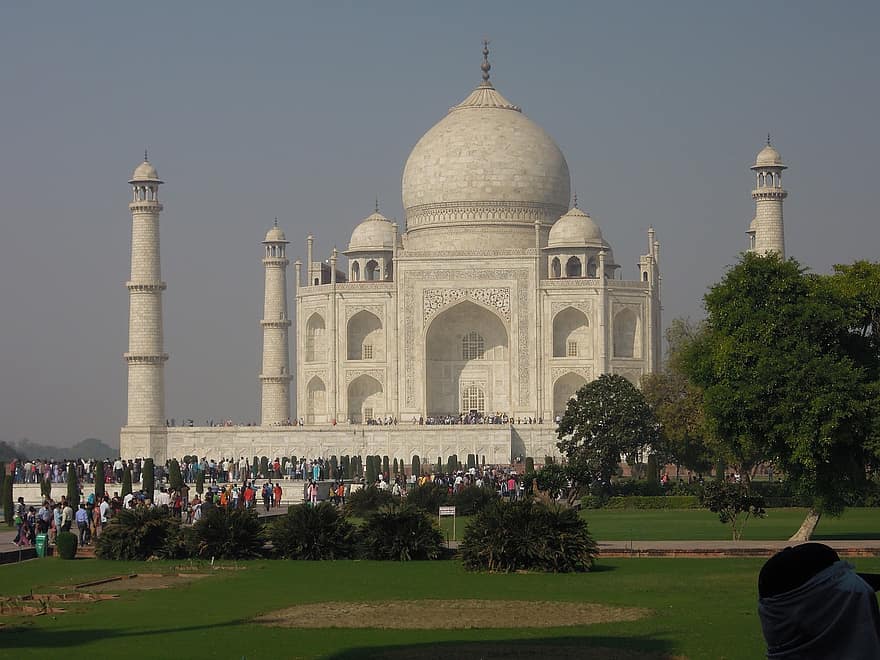 Taj Mahal, arquitectura, referència, cel, edifici, turisme, vacances, cultura, exterior, minaret, lloc famós
