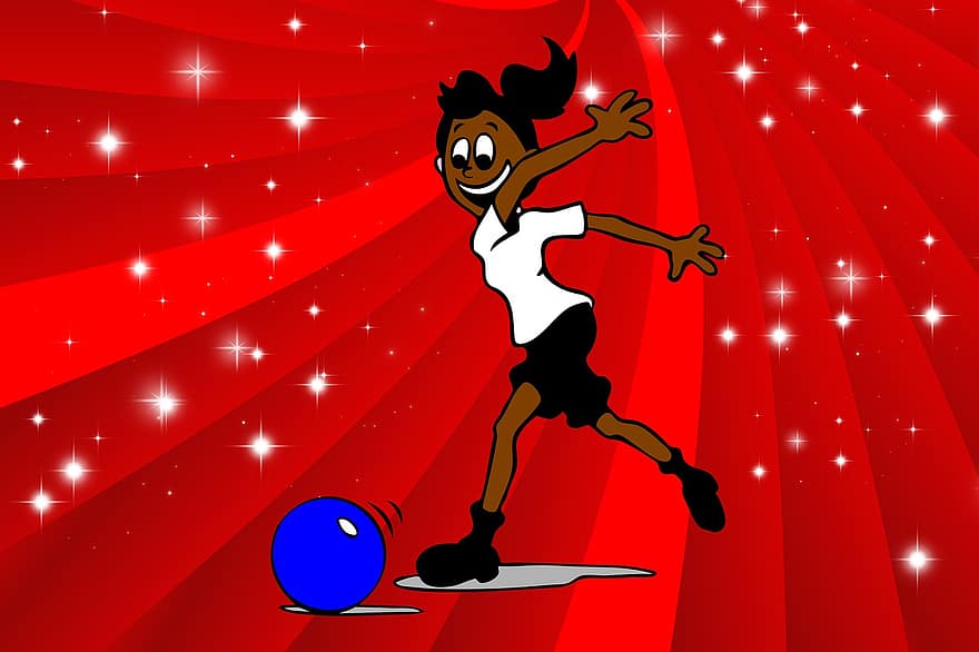 bowling, femeie, fată, sport, african-american, Femeie
