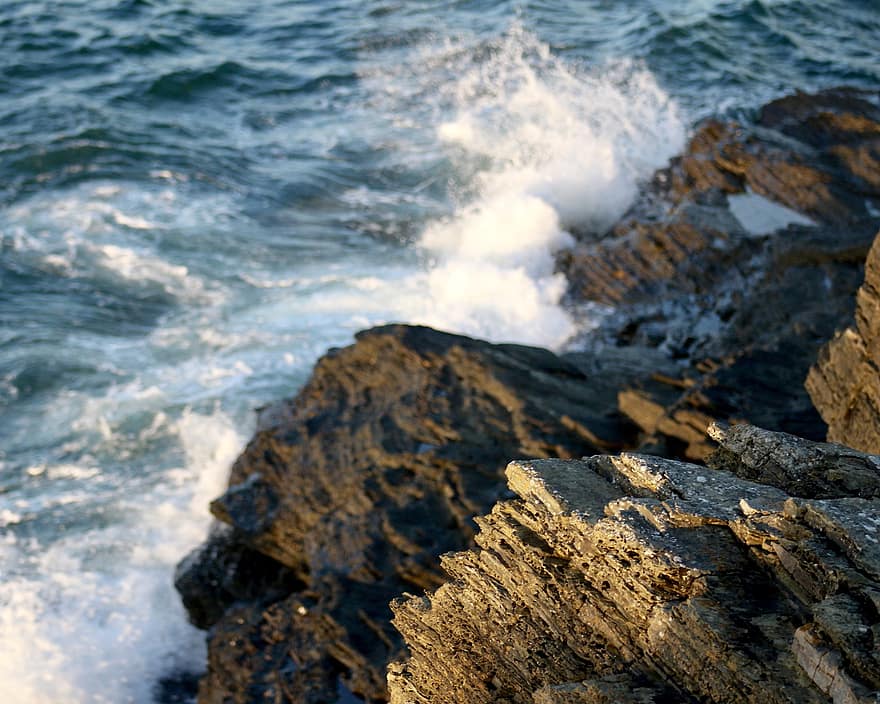 oceano, mar, rochas, panorama, natureza, ondas, de praia, costa