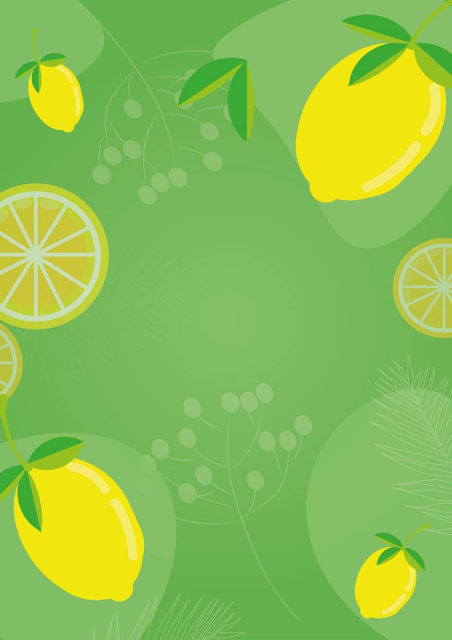 летом, лимоны, фон, тропические фрукты, здоровый, витамины, милая