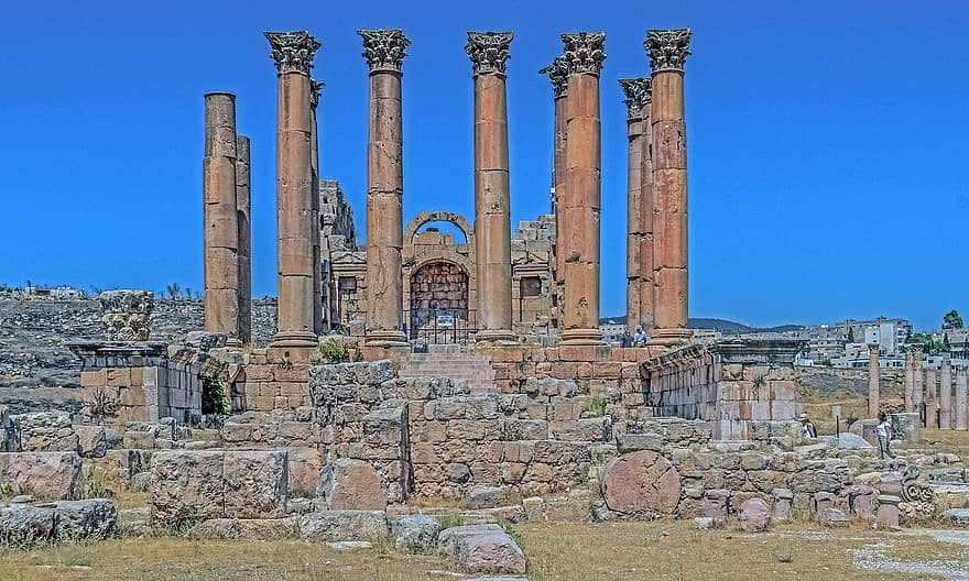 arkitektur, ruiner, gammal, historia, historisk, turism, kultur, resa, Gerasa, jerash, jordanien