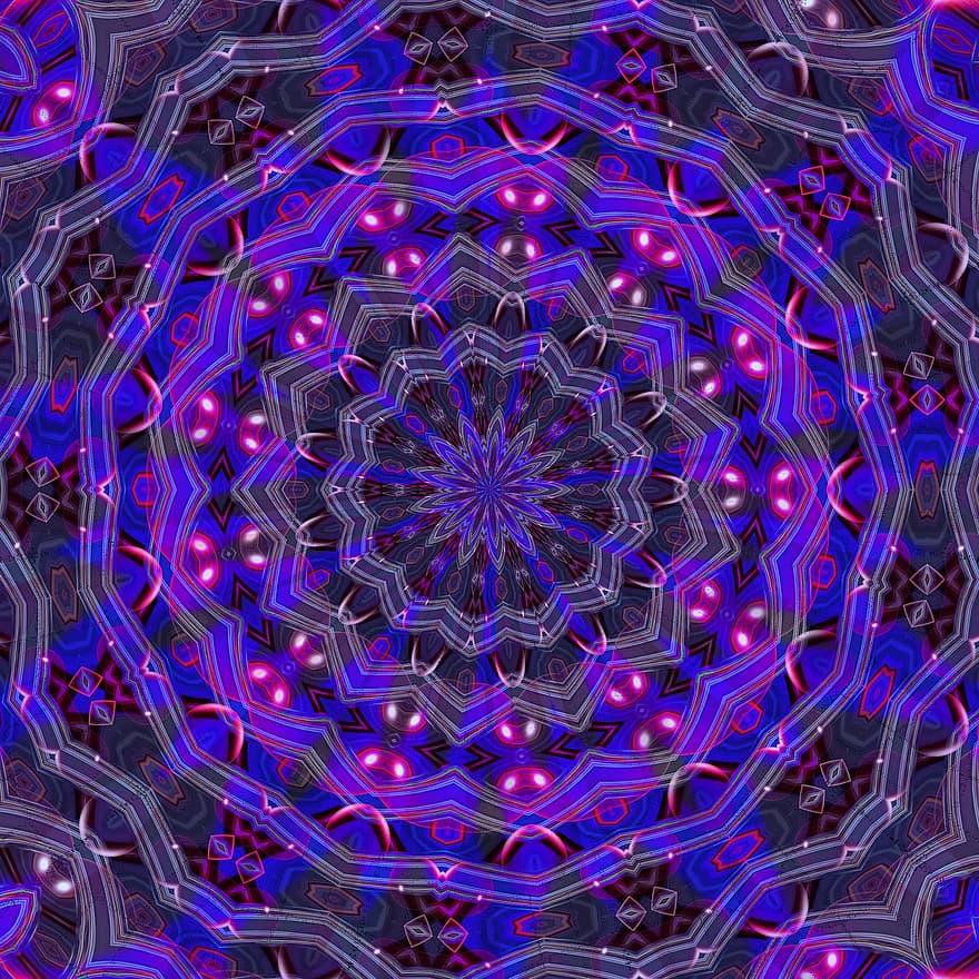 púrpura, caleidoscopio, mandala, modelo, calidoscópico, simetría, Patrón lila