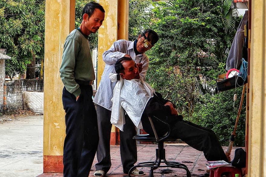 saç kesimi, Berber dükkanı, Vietnam, kuaför