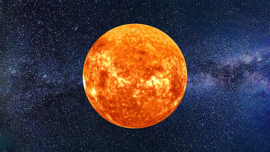 太陽、世界、星、天文学、グローブ、オレンジワールド、オレンジ色の太陽、オレンジ
