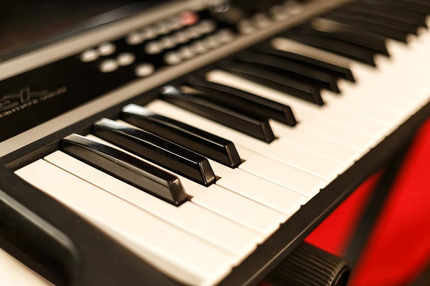 instrument, muziek-, piano, toetsenbord