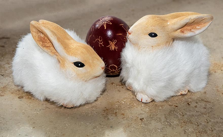 Pascua de Resurrección, Conejo, huevo, figura, huevo de Pascua, decoración, conejitos de páscua, animales