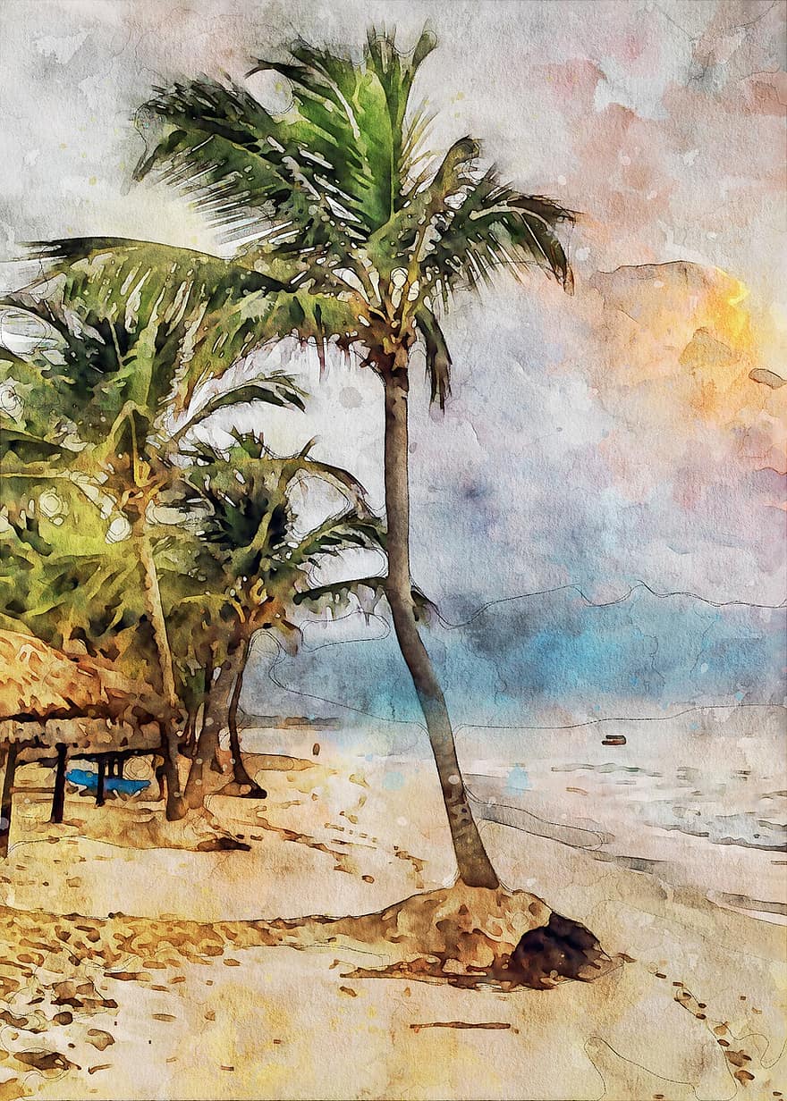 Beach, Dominican Republic, Caribbean, Summer, Sea, Tropical, Water, Blue, Palm Tree, Sand, Sky