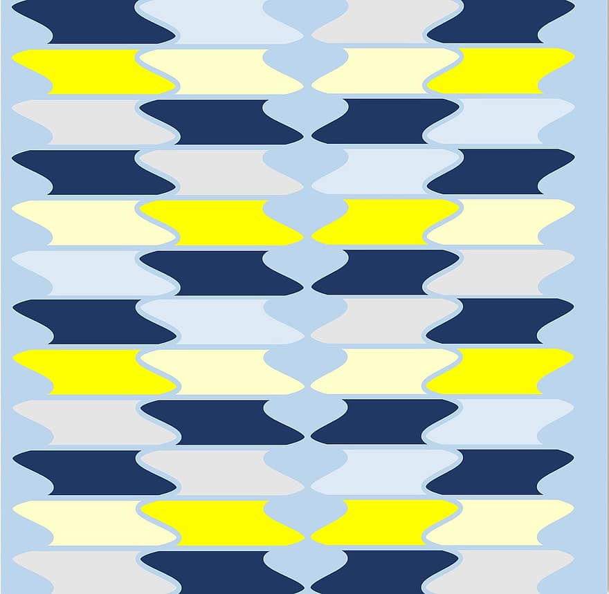 bølger, bølgete, bannere, dekorative, gul, blå, marinen, grå, geometrisk, mønster, design