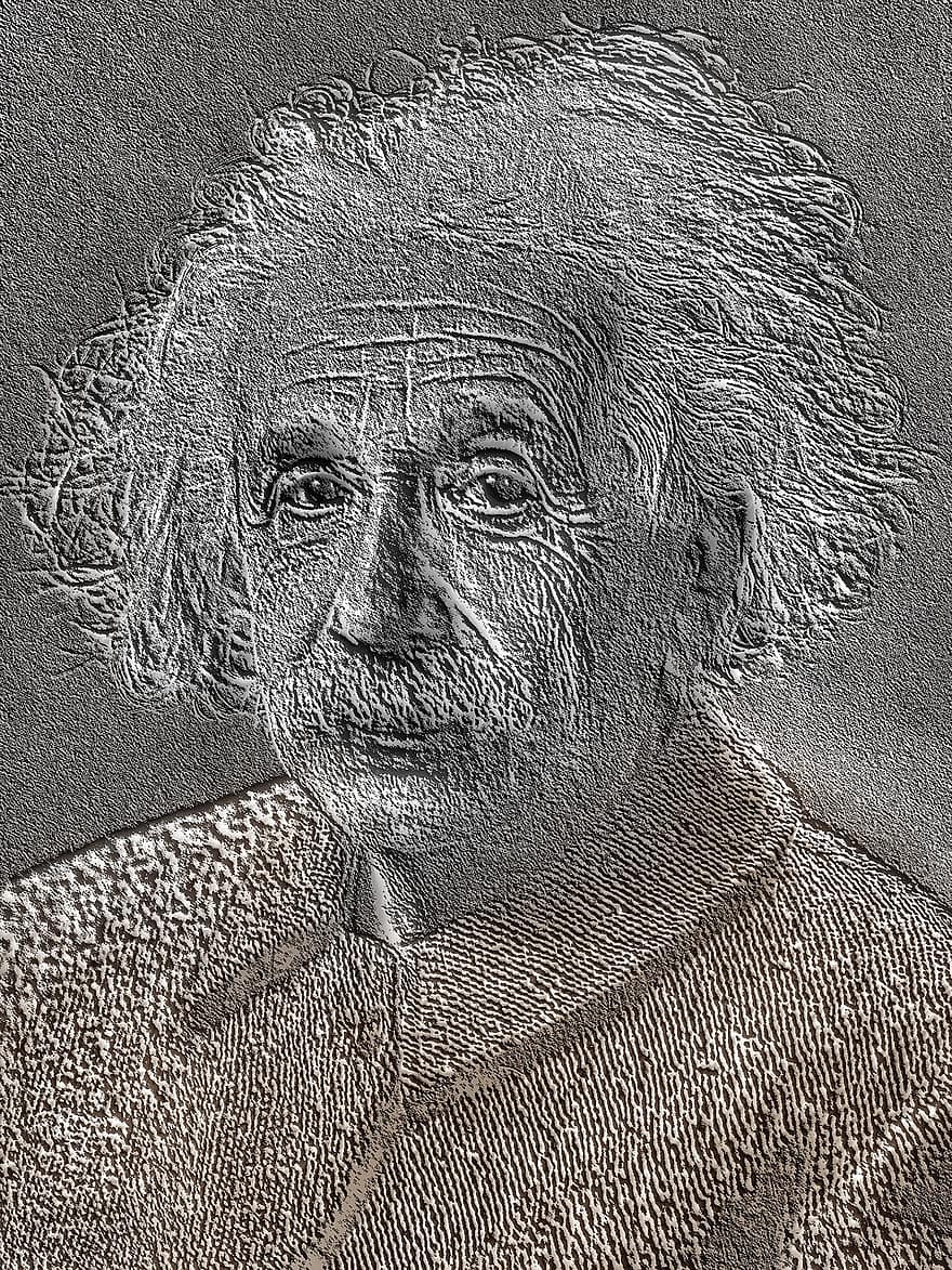 Zeichnung, Bleistift, Albert Einstein, 1921, Porträt, Theoretischer Physiker, Wissenschaftler, Persönlichkeit, e mc2 Gleichung, Relativitätstheorie, generelle Relativität