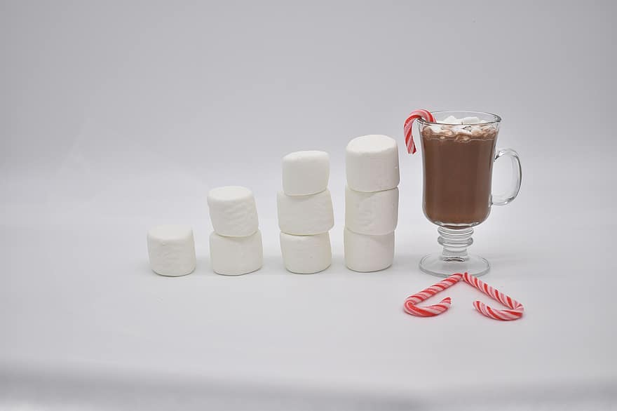 Natale, cocco, bastoncino di zucchero, marshmallows