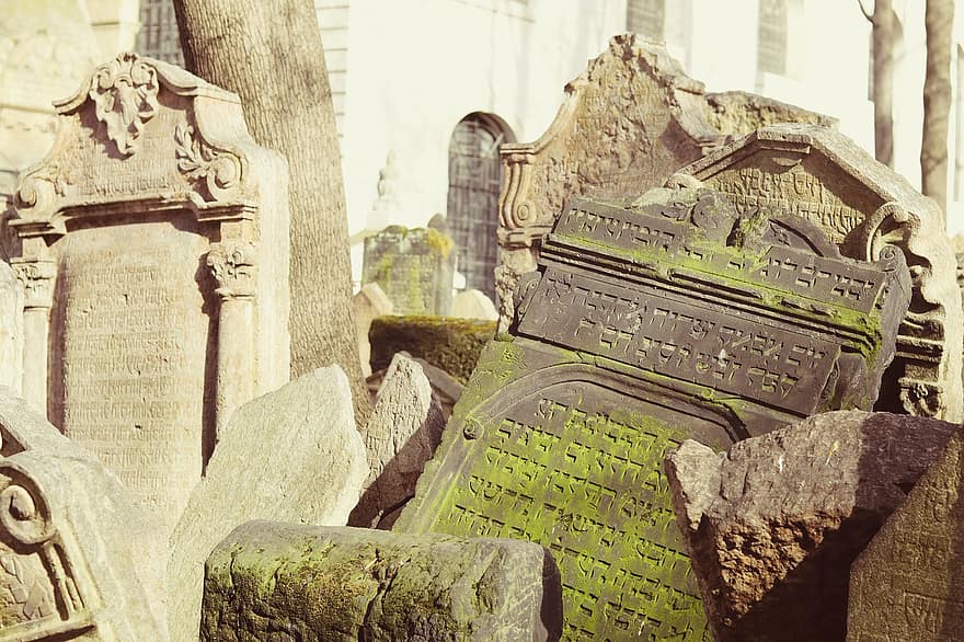 makam, batu nisan, kematian, Praha, kuburan, agama Yahudi, Kekristenan, agama, Arsitektur, tua, tempat terkenal