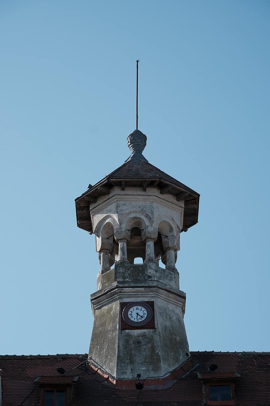 la tour, l'horloge, bâtiment, façade, architecture