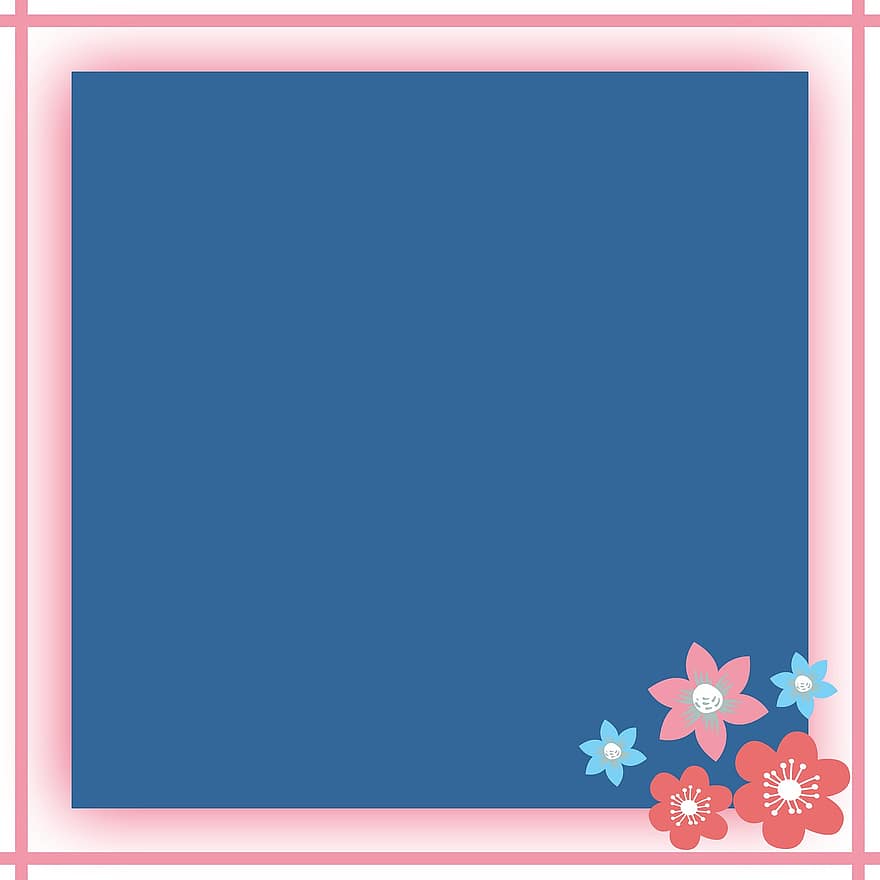 Flowers, Border, Frame, Design, Background