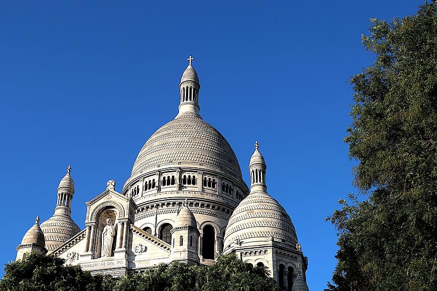 kirke, monument, religion, helligt hjerte, basilika, montmartre, Paris, Frankrig, katolsk, historie, arkitektur
