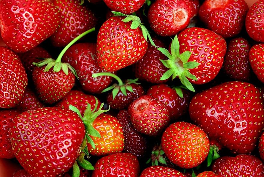 ягоди, плодове, пресни ягоди, пресни плодове, пружина, ягода, свежест, храна, едър план, зрял, органичен
