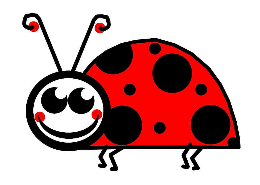 lady, insekt, klämma, konst, tecknad serie, röd, polka, punkt, kort, inbjudan, klippbok