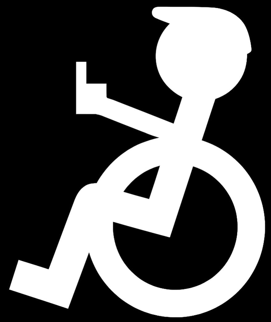 інвалідний візок, логотип, піктограма, інвалідність, інваліди, кульгавий, проблеми мобільності, фізична вада, інвалідні коляски, інвалідів-колясочників