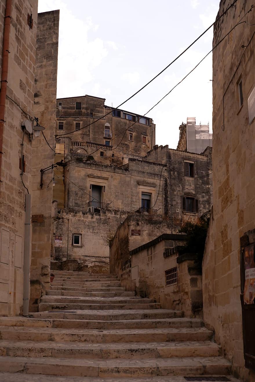 Matera, Street, Village, Italy, City, architecture, old, building exterior, history, cultures, built structure