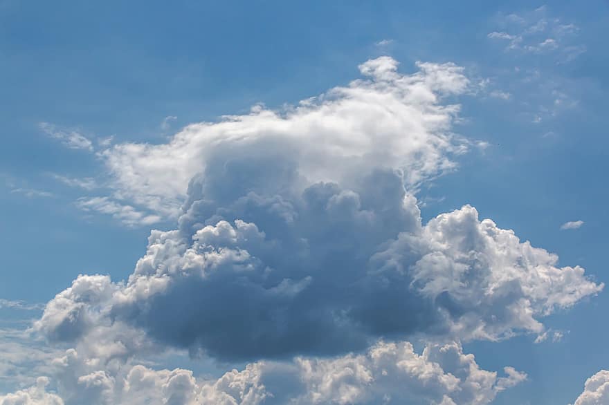 Clouds, Cumulus, Sky, Blue, White, Weather, Atmosphere, Air, Nature, Dramatic, Summer