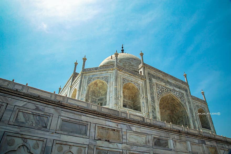 costruzione, punto di riferimento, marmo, Tajmahal, architettura, India, turismo