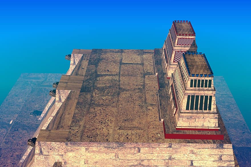 Actekai, templo meras, tenochtitlan, šventyklos, tlaloc, huitzilopochtli