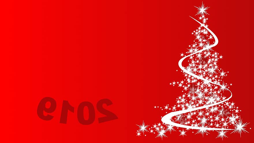 حفل ، سنة جديدة ، شجرة عيد الميلاد ، 2019 ، عام ، من اجل الاحتفال ، عيد الميلاد ، احتفال ، ديسمبر ، خريطة ، بطاقة تحية