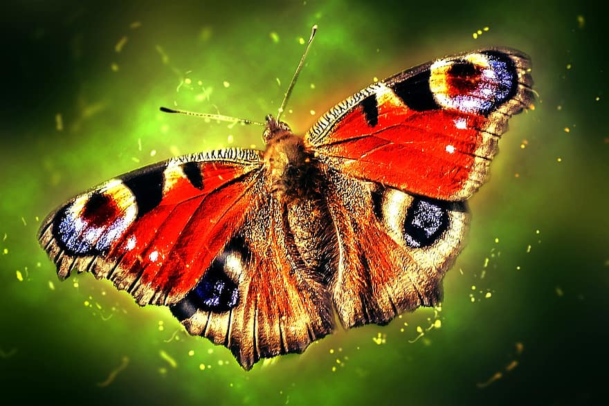borboleta de pavão, borboleta, inseto, animais selvagens, animal, fechar-se, asa, colorida, selvagem, cor, natural