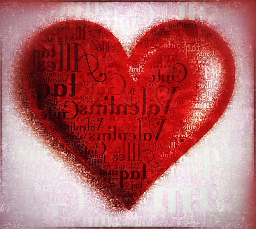 Свети Валентин, с форма на сърце, сърце, Благодаря ти, романтика, обичам, късмет, поздрав