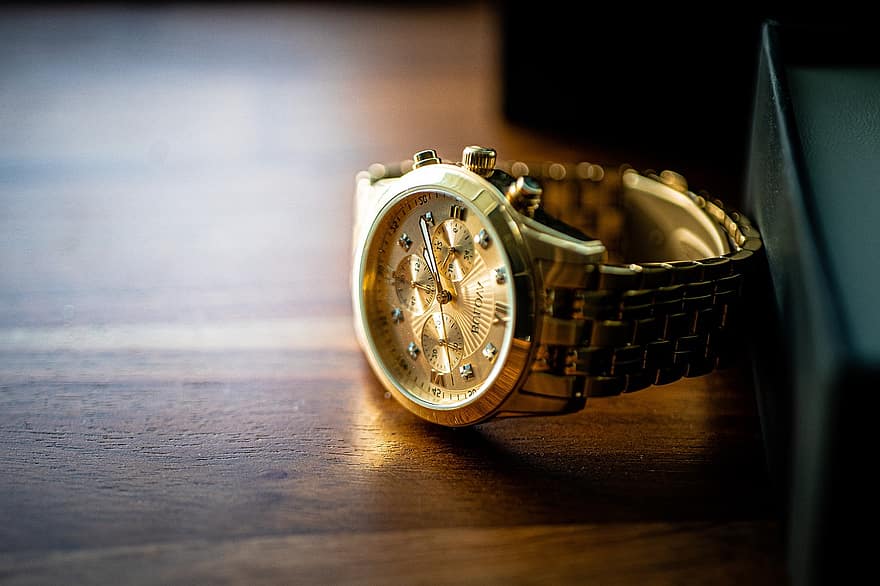 žiūrėti, auksas, laikrodis, laikas, mediena, tekstūra, Rolex, mada, priedai