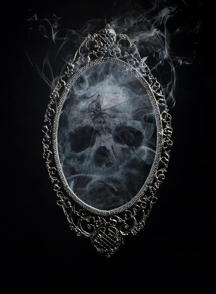 dagvaarden, rook en spiegels, magie, spiegel, zwarte spiegel, occult, fantasie, magisch, rook, goth, spiegel spiegel