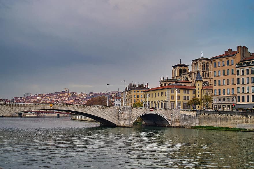 γέφυρα, ποτάμι, ταξίδι, ο ΤΟΥΡΙΣΜΟΣ, προκυμαία, saone, quai de saône