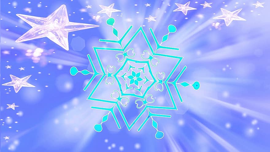 fiocco di neve, stella, biglietto d'auguri, Avvento, Biglietto natalizio, blu, inverno, gelido, freddo, cristallo di ghiaccio, auguri di Natale