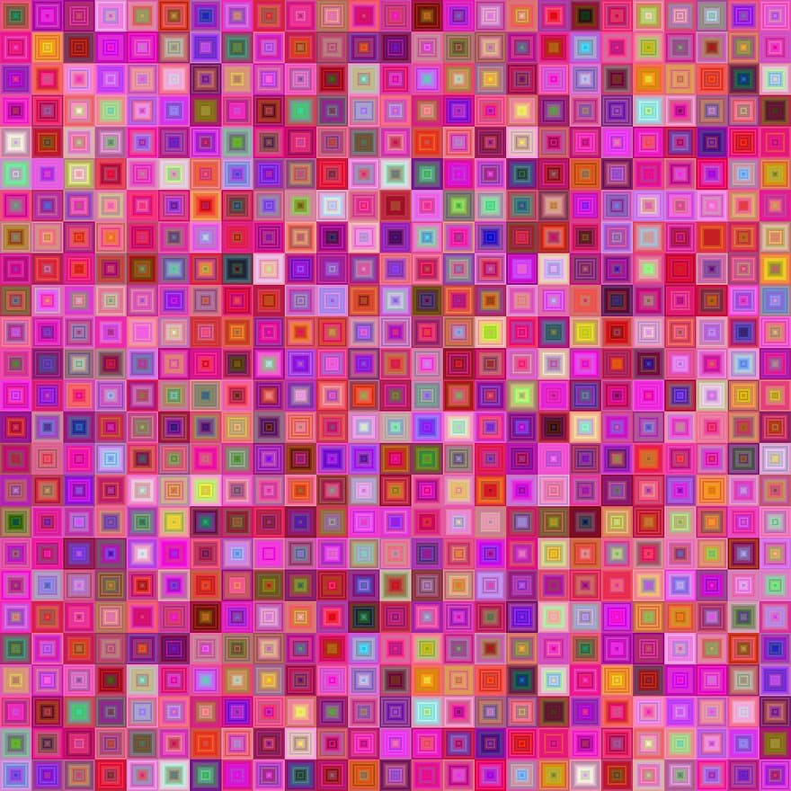 rózsaszín, mozaik-, háttér, négyzet, csempe, padló, sokszögű, mátrix, absztrakt, szín, négyzetes