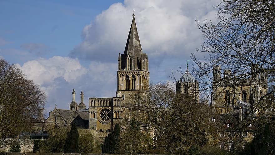 катедрала, църква, архитектура, сграда, Оксфорд, Великобритания, Англия, град, известното място, религия, християнство