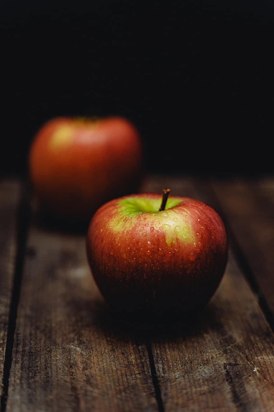 äpple, skörda, frukt, höst, färsk, mogen, hälsosam, trädgård, röd, natur, utsökt