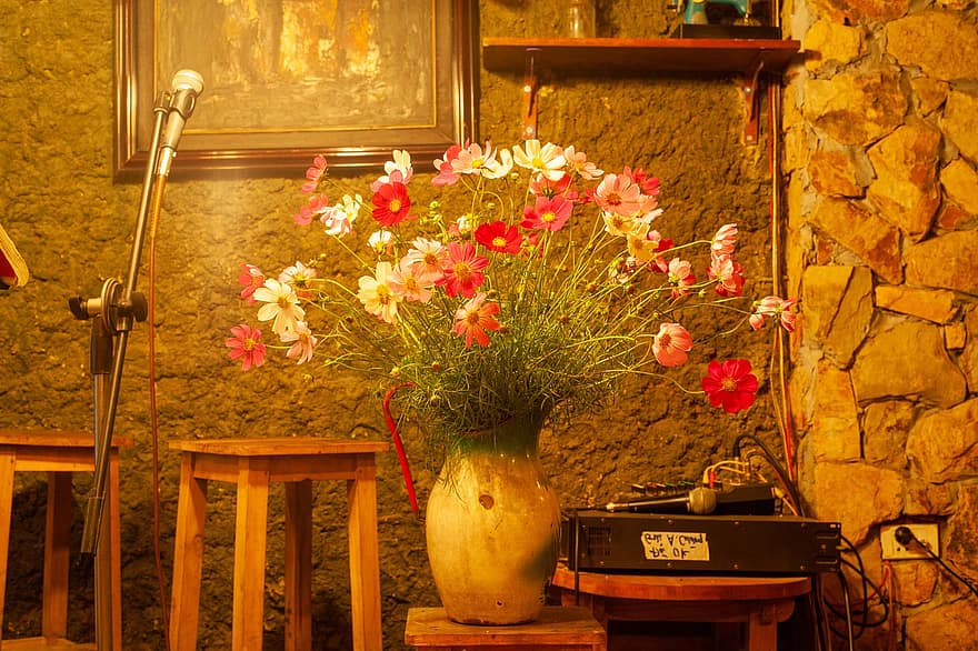 Vzhled interiéru, květinová váza, domovní dekorace, Domov, Hanoi