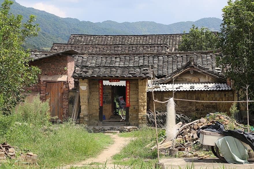 Fujian Tulou, kylä, talo, Maatalous, kalastajakylä, Maatalousrakennus, arkkitehtuuri, historiallinen, perinteinen, maaseutu, maaseudun