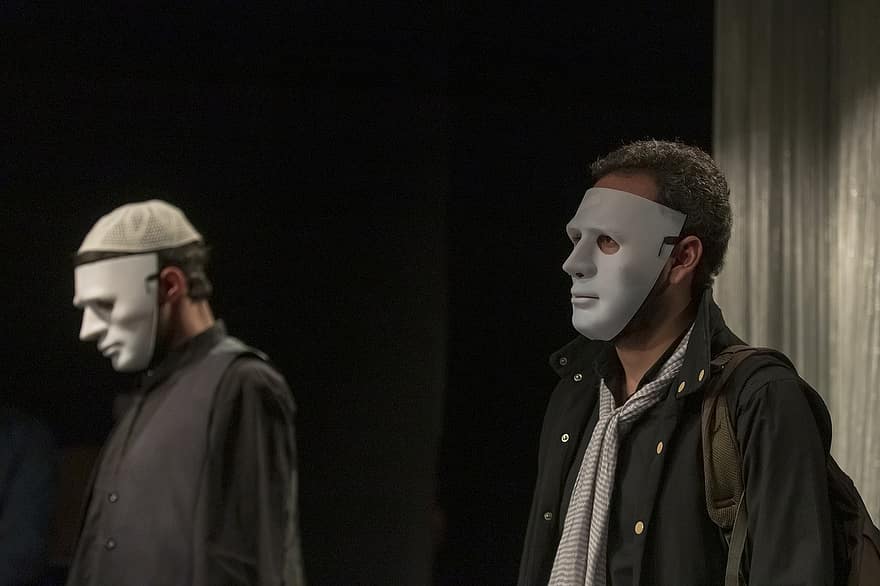 художници, театър, акт, Иран, qom провинция, маска