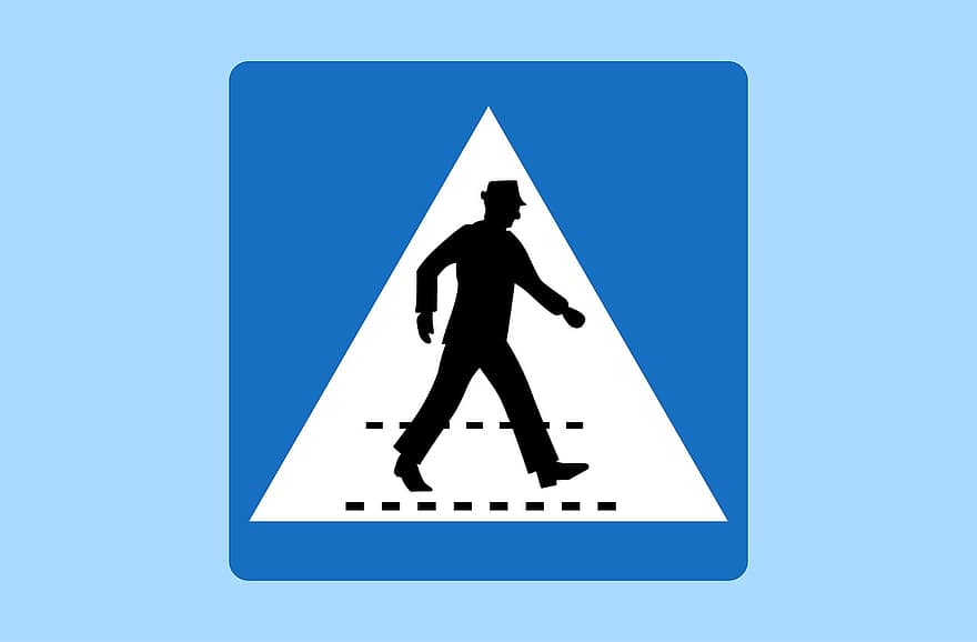 横断歩道、交通標識、道路標識