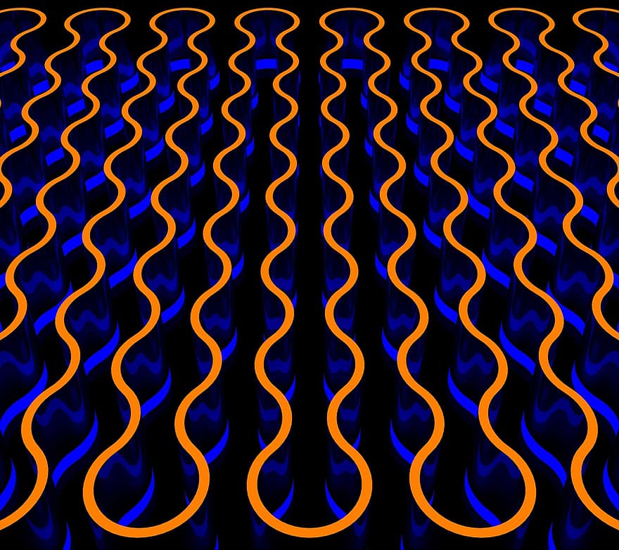 mønster, abstrakt, tapet, bølger, kurver, lys, perspektiv, baggrund, bølget